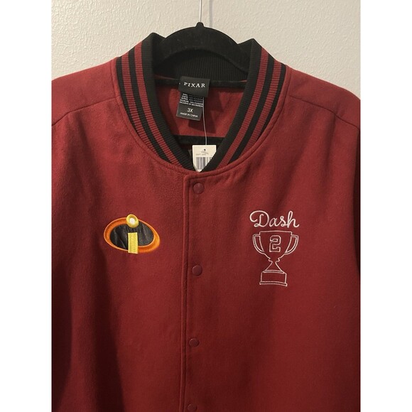 Disney Pixar The Incredibles Dash Parr Logo Varsity Jacket Large NWT - Picture 3 of 13